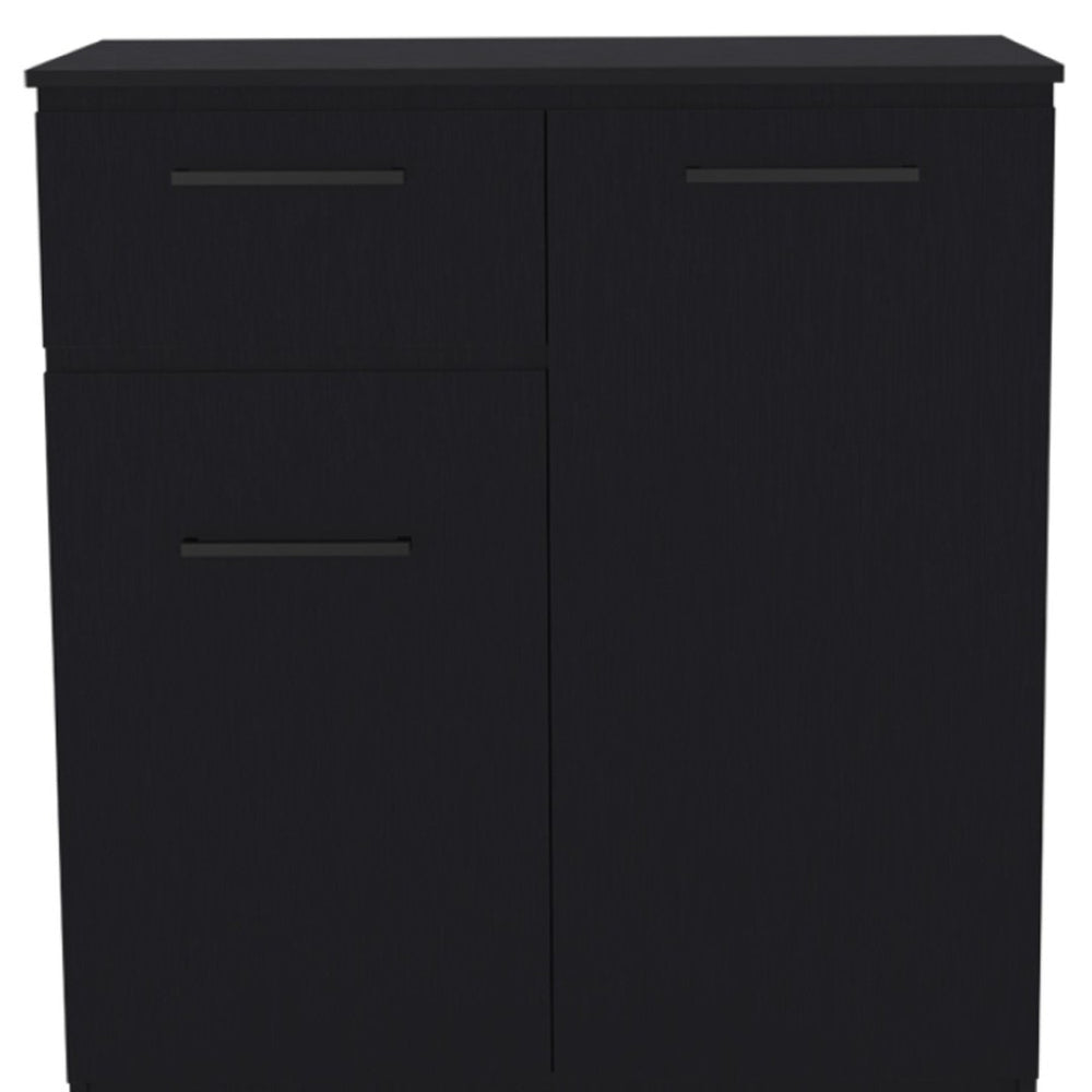 HomeRoots 37" Black Wood Accent Cabinet - Modern Storage Solutions for TV, Microwave & More in Any Room 524964