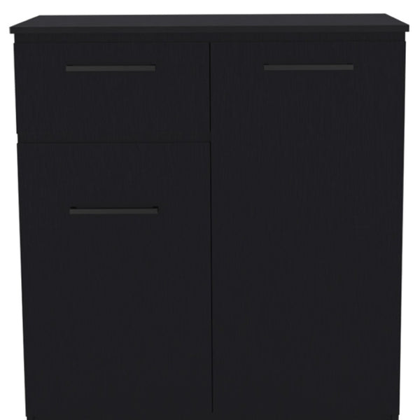 HomeRoots 37" Black Wood Accent Cabinet - Modern Storage Solutions for TV, Microwave & More in Any Room 524964