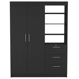 Homeroots 59" Black Three Drawer Dresser  Manufactured Wood 524966