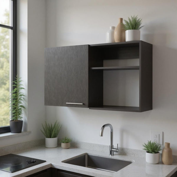 HomeRoots 39" Black Wall-Mounted Accent Cabinet – Stylish Storage Solution for Modern Homes & Spaces 524971