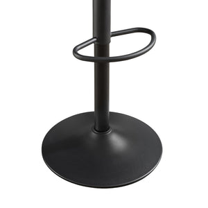 Homeroots Set Of Two 31" Black Faux Leather And Steel Swivel Low Back Adjustable Height Bar Chairs   524978