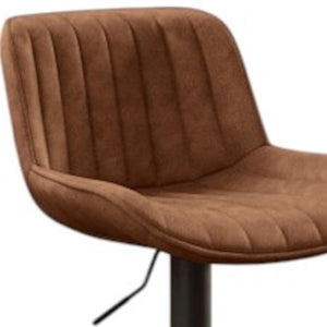 HomeRoots Gray Upholstered Faux Leather Arm Chair – Modern Swivel Dining Seating with Sturdy Wood Legs Yellow Brown 524979