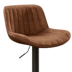 HomeRoots Gray Upholstered Faux Leather Arm Chair – Modern Swivel Dining Seating with Sturdy Wood Legs Yellow Brown 524979