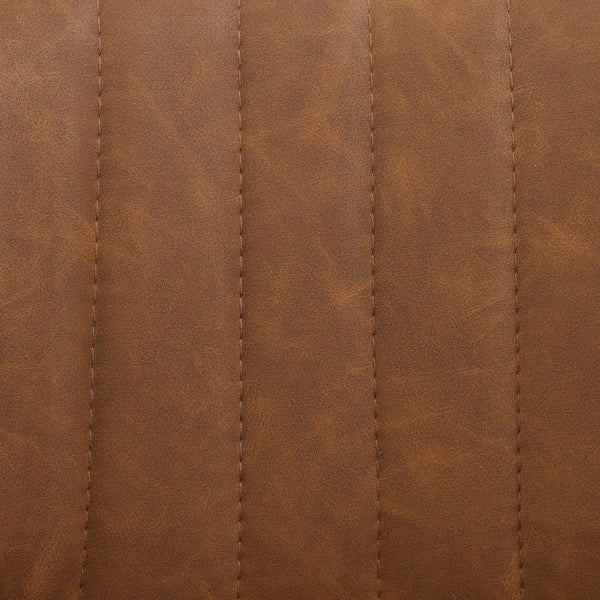 Homeroots Set Of Two 31" Brown And Black Faux Leather And Steel Swivel Low Back Adjustable Height Bar Chairs   524979