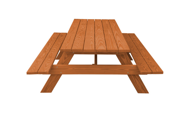 Homeroots 94" Cedar Chest Solid Wood Outdoor Picnic Table  Solid Wood 524995