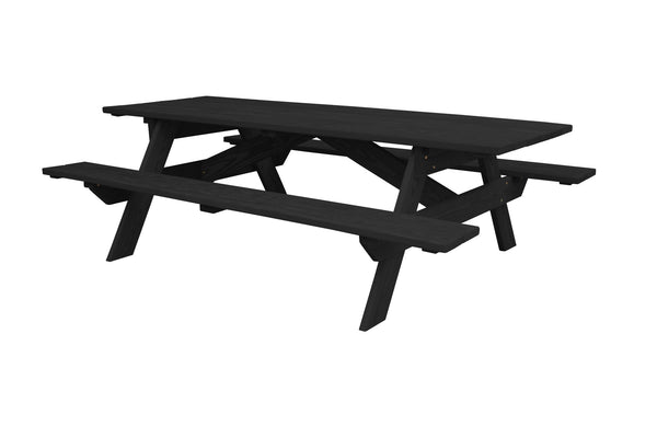 Homeroots 94" Charcoal Solid Wood Outdoor Picnic Table  Solid Wood 524996