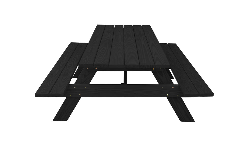 Homeroots 94" Charcoal Solid Wood Outdoor Picnic Table  Solid Wood 524996