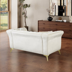 English Elm 102 Inch Linen Modular Sectional Sofa with Hidden Storage and Cloud Cushion Comfort Beige W1099S00173