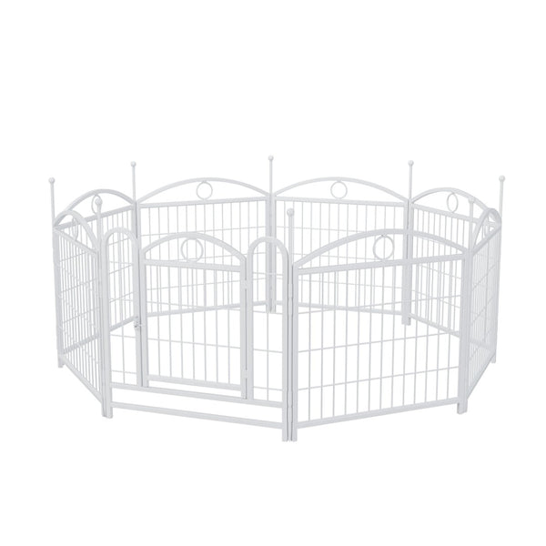 English Elm Dog Playpen 8 Panel Heavy Duty Iron Pet Enclosure Foldable Indoor Outdoor Exercise Pen W368P233997
