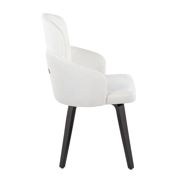 English Elm Contemporary Velvet Dining Chairs with Bentwood Legs and Gold Accents Set of 2 B202S01211