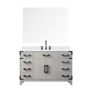 English Elm White Oak 48-Inch Single Bath Vanity Set With Cultured Marble Top, Chrome Faucet, And Mirror Included B2731S02019-GIGA