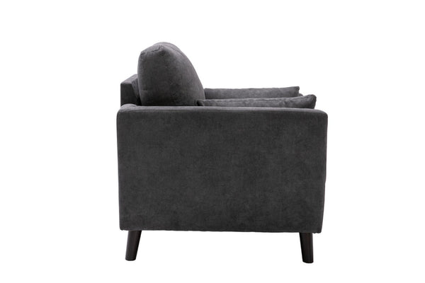 English Elm Damiano Woven Gray Upholstered Accent Chair with Pocket Coil Support and Wood Legs B2749S00146