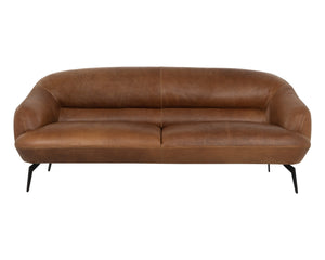 Sunpan Armani Sofa - Luxurious Italian Leather, Contemporary Design with Comfort and Style for Your Home Cognac Leather V2