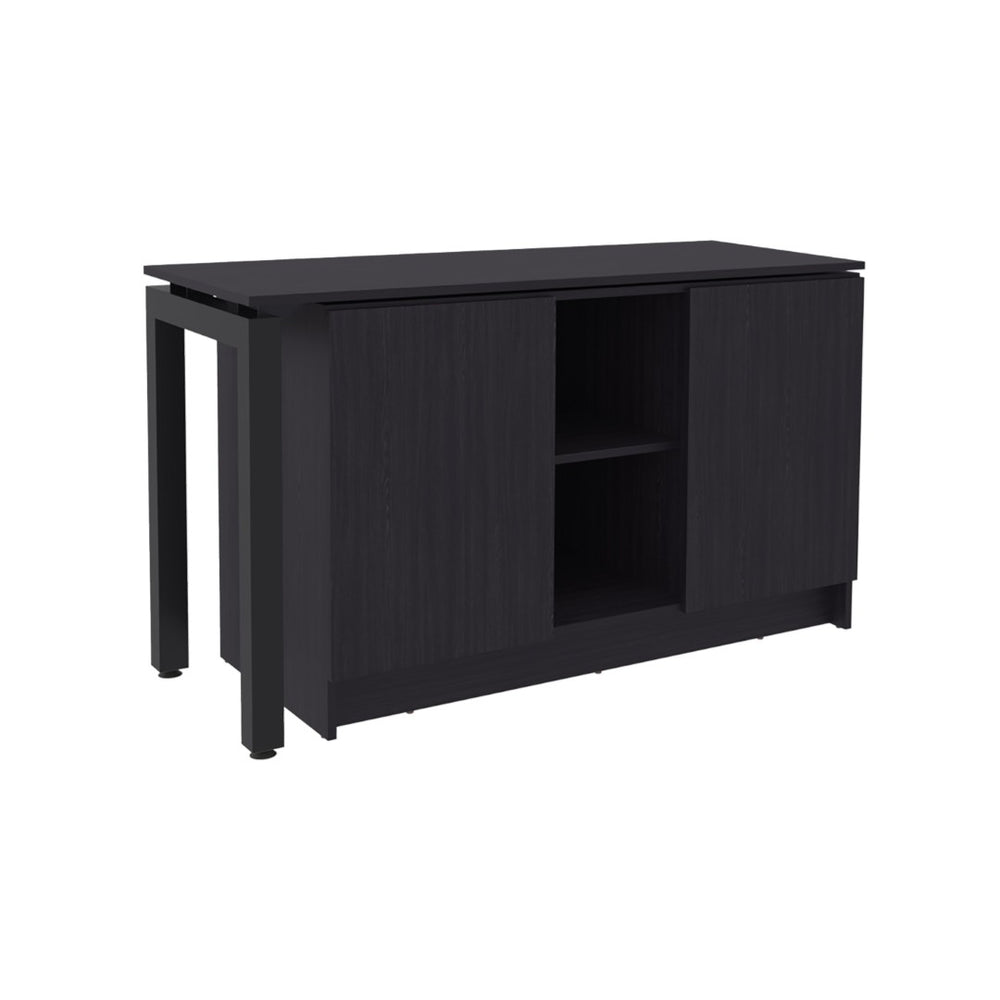 English Elm Elfrida Writing Desk with Two Open Shelves Wenge Melamine Home Office Storage B128S00232