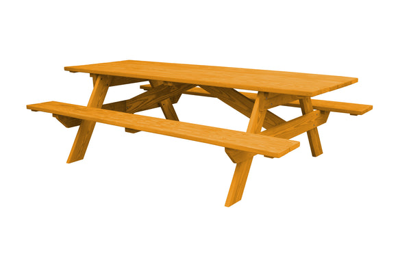 Homeroots 94" Natural Solid Wood Outdoor Picnic Table  Solid Wood 525000