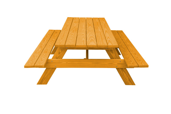 Homeroots 94" Natural Solid Wood Outdoor Picnic Table  Solid Wood 525000