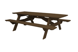 Homeroots 94" Dark Brown Solid Wood Outdoor Picnic Table  Solid Wood 525002