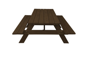 Homeroots 94" Dark Brown Solid Wood Outdoor Picnic Table  Solid Wood 525002