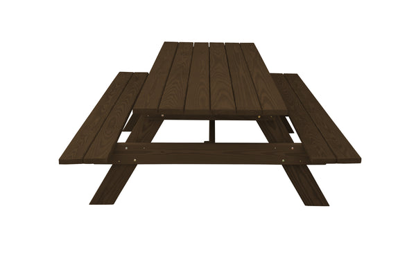 Homeroots 94" Dark Brown Solid Wood Outdoor Picnic Table  Solid Wood 525002