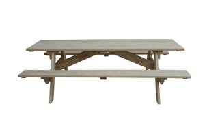 Homeroots 94" Natural Solid Wood Outdoor Picnic Table  Solid Wood 525003