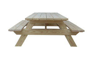 Homeroots 94" Natural Solid Wood Outdoor Picnic Table  Solid Wood 525003