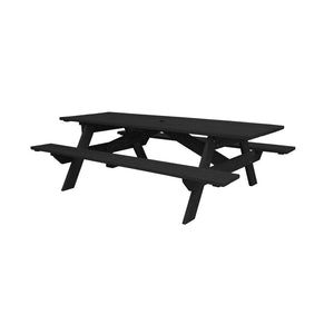 HomeRoots Black Solid Wood Dining Set with Two Benches and Umbrella Hole for Stylish Outdoor Gatherings 525005