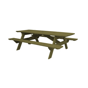 Homeroots 94" Green Solid Wood Outdoor Picnic Table With Umbrella Hole  Solid Wood 525007