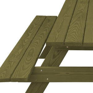 Homeroots 94" Green Solid Wood Outdoor Picnic Table With Umbrella Hole  Solid Wood 525007