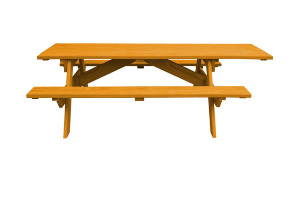 Homeroots 94" Natural Solid Wood Outdoor Picnic Table  Solid Wood 525014