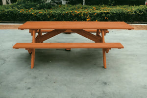 Homeroots 94" Cedar Chest Solid Wood Outdoor Picnic Table  Solid Wood 525015