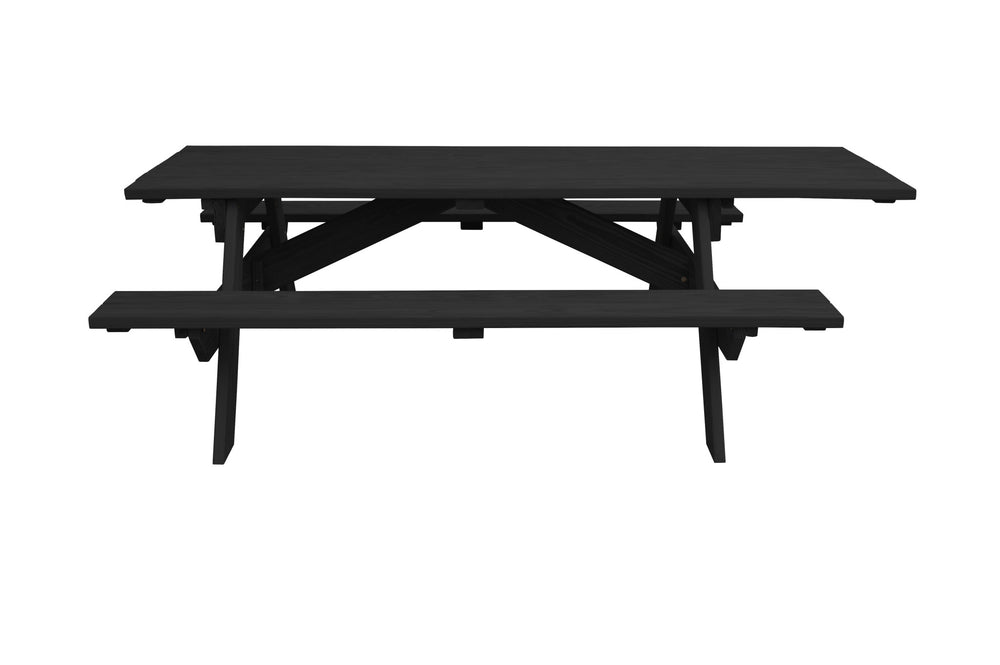 Homeroots 94" Charcoal Solid Wood Outdoor Picnic Table  Solid Wood 525017