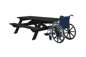 Homeroots 94" Charcoal Solid Wood Outdoor Picnic Table  Solid Wood 525017