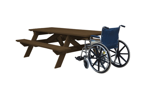 Homeroots 94" Dark Brown Solid Wood Outdoor Picnic Table  Solid Wood 525019