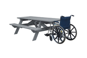 Homeroots 94" Gray Solid Wood Outdoor Picnic Table  Solid Wood 525020