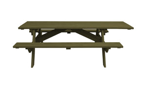 Homeroots 94" Green Solid Wood Outdoor Picnic Table  Solid Wood 525021