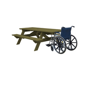 Homeroots Green Solid Wood Outdoor Picnic Table Umbrella Hole  Solid Wood 525028