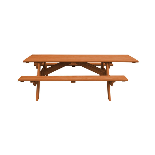 Homeroots Cedar Chest Solid Wood Outdoor Picnic Table Umbrella Hole  Solid Wood 525030
