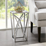 Madison Park Zee Transitional Angular Mirror Accent Table MP120-0220 Silver