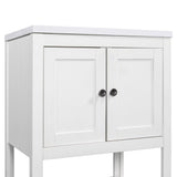 English Elm [Video] 24" White Modern Sleek Bathroom Vanity Elegant Ceramic Sink With Solid Wood Frame Open Style Shelf (Old Sku: Jl000001Aak)