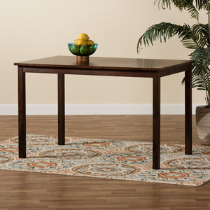 Baxton Studio Baxton Studio Andrew Modern Dining Table – Stylish & Durable Compact Table for 4 in Dark Brown Finish Andrew Dining Table