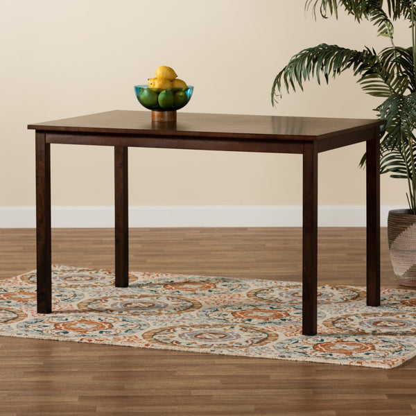 Baxton Studio Baxton Studio Andrew Modern Dining Table – Stylish & Durable Compact Table for 4 in Dark Brown Finish Andrew Dining Table