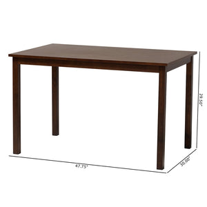 Baxton Studio Baxton Studio Andrew Modern Dining Table – Stylish & Durable Compact Table for 4 in Dark Brown Finish Andrew Dining Table