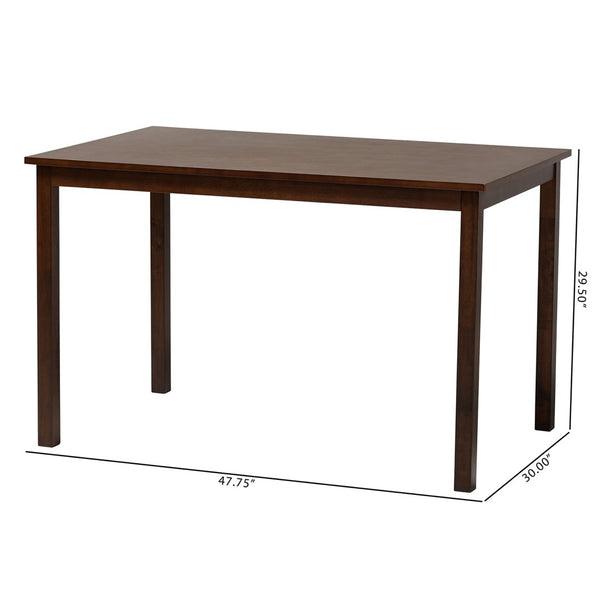 Baxton Studio Baxton Studio Andrew Modern Dining Table – Stylish & Durable Compact Table for 4 in Dark Brown Finish Andrew Dining Table