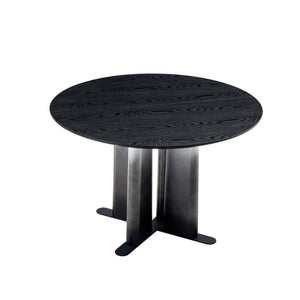 English Elm Modern Round Pedestal Dining Set Tufted Pvc Chairs Sculptural Base for Small Spaces W3875S00076