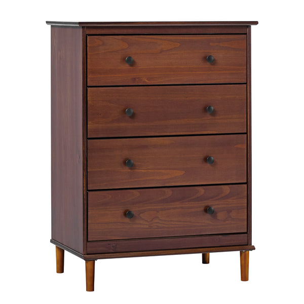 4-Drawer Solid Wood Dresser BR4DDRWT-T Walnut BR4DDRWT-T Walker Edison