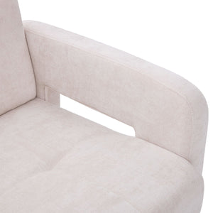 English Elm Nordic Ergonomic Double Armchair Upholstered Chenille Sofa 2-Seater Compact Lounge Chair 550LB Capacity Beige W395P380531