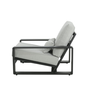 English Elm Christopher Knight Home® - La Plata Lounge Chairs Set Of 2 - Modern Aluminum Frame With Grey Cushions For Indoor/Outdoor Comfort N775P211257B-S2
