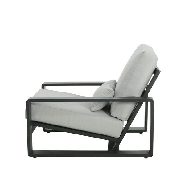 English Elm Christopher Knight Home® - La Plata Lounge Chairs Set Of 2 - Modern Aluminum Frame With Grey Cushions For Indoor/Outdoor Comfort N775P211257B-S2