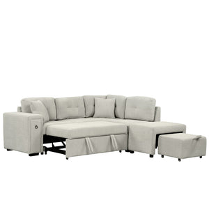 English Elm Sku Convertible Sleeper Sofa with Storage Drawer Ottoman Usb Ports Studio Ready N719P185588E