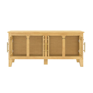 English Elm Lars Rubberwood Rattan Dog Crate Cabinet Stylish Pet Kennel for Living Room Natural N775P397560N